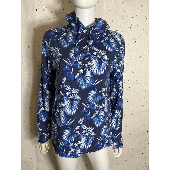 Polo Ralph Lauren Men's Tropical Print Blue Light Cotton Hoodie Size SP - Picture 2 of 11